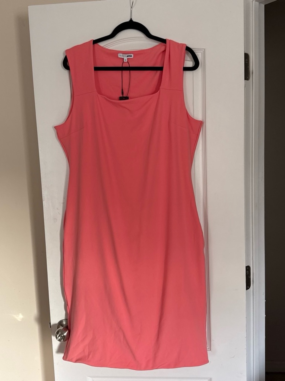 Fashion Nova Coral Pink Sleeveless Tank Dress